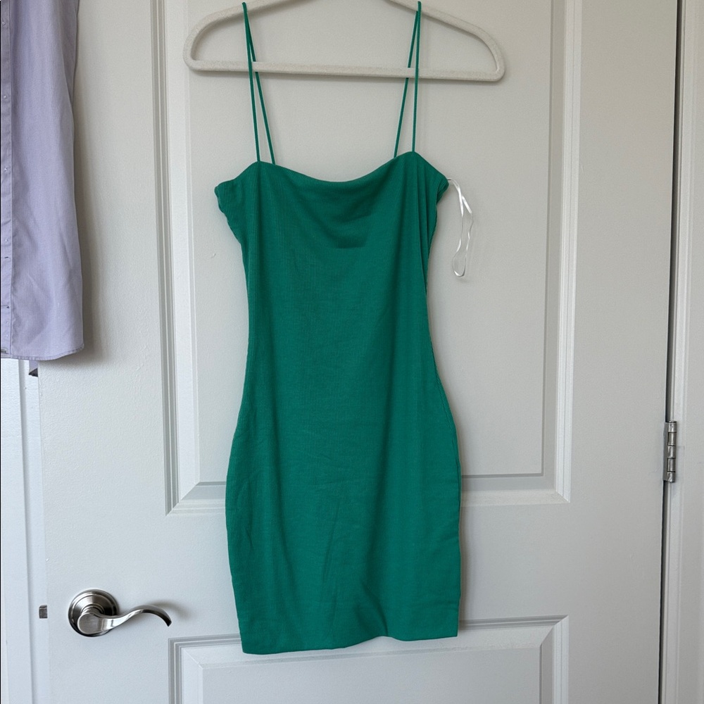 Green Spaghetti Strap Dress